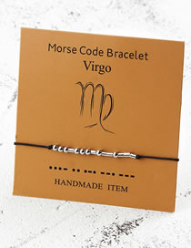Fashion Bz1535-virgo Alloy Geometry Twelve Constellation Morse Code Card Bracelet