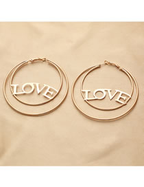 Fashion Gold Color Alloy Letter Ring Ear Ring