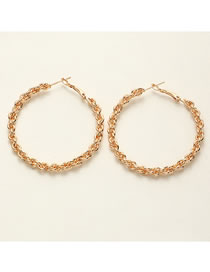 Fashion Gold Color Metal Geometric Twist Round Earrings