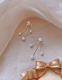 Fashion Gold Color Alloy Pearl Geometric Earrings