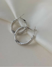 Fashion Silver Color Alloy Geometric C-shaped Earrings