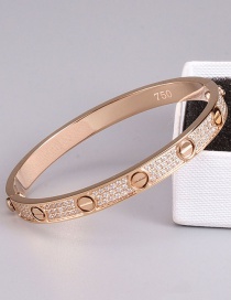 Fashion Rose Gold Color Titanium Steel Full Diamond Gypsophila Bracelet
