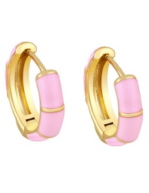 Fashion Pink Copper Drop Oil Geometric Earrings