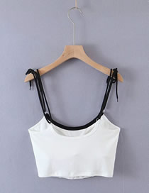 Fashion White Cotton Lace-up Sling Top