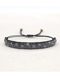 Fashion Mi-b200557a Rice Bead Braided Drawstring Bracelet
