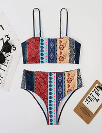 Fashion 2# Printed Triangle Split Swimsuit