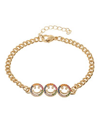 Fashion Gold Copper Diamond Smiley Bracelet
