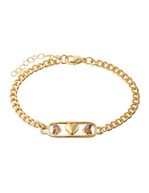 Fashion Gold Copper And Diamond Love Bracelet