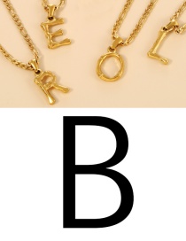 Fashion B Titanium Steel 26 Letter Pendant Necklace