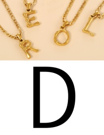 Fashion D Titanium Steel 26 Letter Pendant Necklace