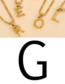 Fashion G Titanium Steel 26 Letter Pendant Necklace