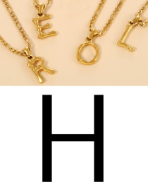 Fashion H Titanium Steel 26 Letter Pendant Necklace
