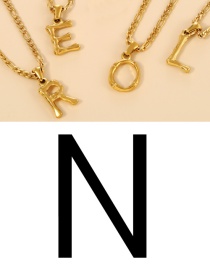 Fashion N Titanium Steel 26 Letter Pendant Necklace