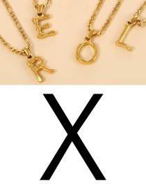 Fashion X Titanium Steel 26 Letter Pendant Necklace