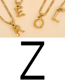 Fashion Z Titanium Steel 26 Letter Pendant Necklace