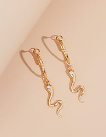Fashion Gold Color Alloy Geometric Serpentine Earrings