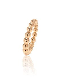 Fashion 3# Alloy Gold-plated Round Bead Open Ring