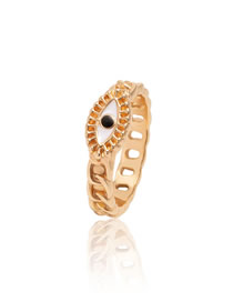 Fashion 7# Alloy Gold Plated Eye Open Ring
