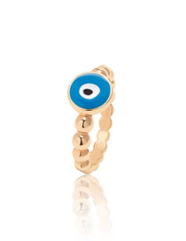 Fashion 8# Alloy Gold-plated Oil Dripping Eye Open Ring