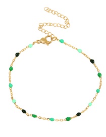 Fashion Green Titanium Steel Drop Oil Color Bead Bracelet