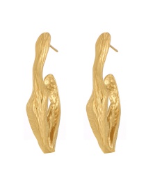 Fashion Gold Irregular Titanium Steel Earrings