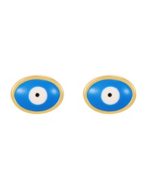 Fashion Blue Copper Dripping Eye Stud Earrings