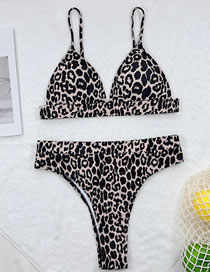 Fashion Leopard Leopard Print Split Swimsuit