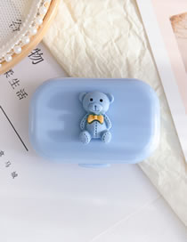 Fashion Blue Bear Plastic Cartoon Portable Contact Lens Case