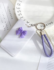 Fashion Purple Bow Plastic Bow Card Sleeve With Lanyard