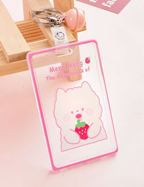 Fashion Strawberry Bear Plastic Cartoon Transparent Card Sleeve Protective Sleeve