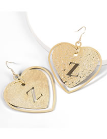 Fashion Z Alloy Heart Alphabet Stud Earrings