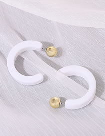 Fashion White Alloy Geometric C-shaped Earrings