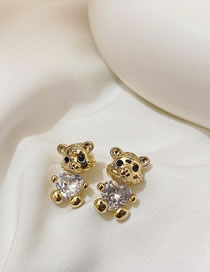 Fashion Main Image Alloy Diamond Small Tiger Stud Earrings