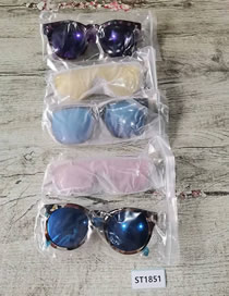 Fashion Photo Color Pc Alloy Geometric Sunglasses Set
