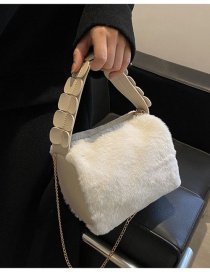 Fashion White Plush Large Capacity Messenger Bag