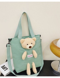 Fashion Bear Green Canvas Doll Large Capacity Messenger Bag