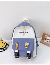 Fashion Blue Tuba Nylon Cartoon Large Capacity Backpack