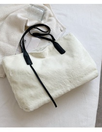 Fashion White Lamb Wool Large Capacity Shoulder Bag