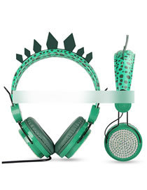 Fashion Green Dinosaur Cartoon Unicorn Headset Bluetooth Headset (charged)
