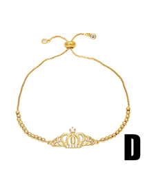Fashion D Brass Beaded Crown Bracelet