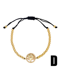 Fashion D Bronze Beads And Diamonds Tree Of Life Bracelet