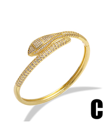 Fashion C Bronze Diamond Snake Head Bracelet