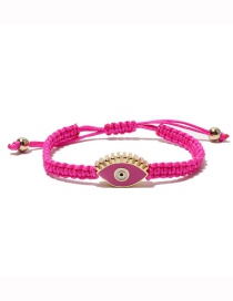 Fashion Pink Braided Bracelet With Copper Drip Eye String