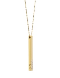 Fashion Lt306-26-120 Gold Z Titanium Steel Geometric Small Gold Bar Necklace