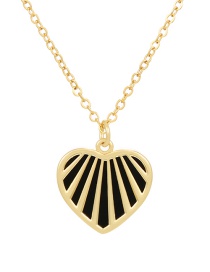 Fashion Black Bronze Zirconium Heart Resin Necklace