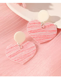 Fashion Pink Plate Heart Earrings