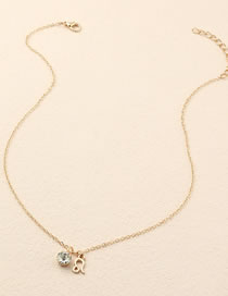 Fashion Gold Color Geometric Diamond Necklace