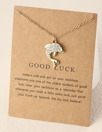 Fashion Dolphin Metal Diamond Dolphin Strap Card Necklace