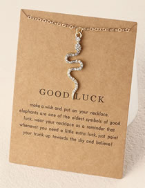 Fashion Serpentine Metal Diamond Serpent Strap Card Necklace