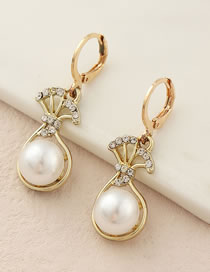 Fashion Pearl Alloy Diamond Pearl Earrings